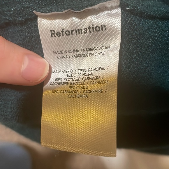 Reformation Jennita Cashmere Dress in Sycamore Gren - Picture 5 of 6